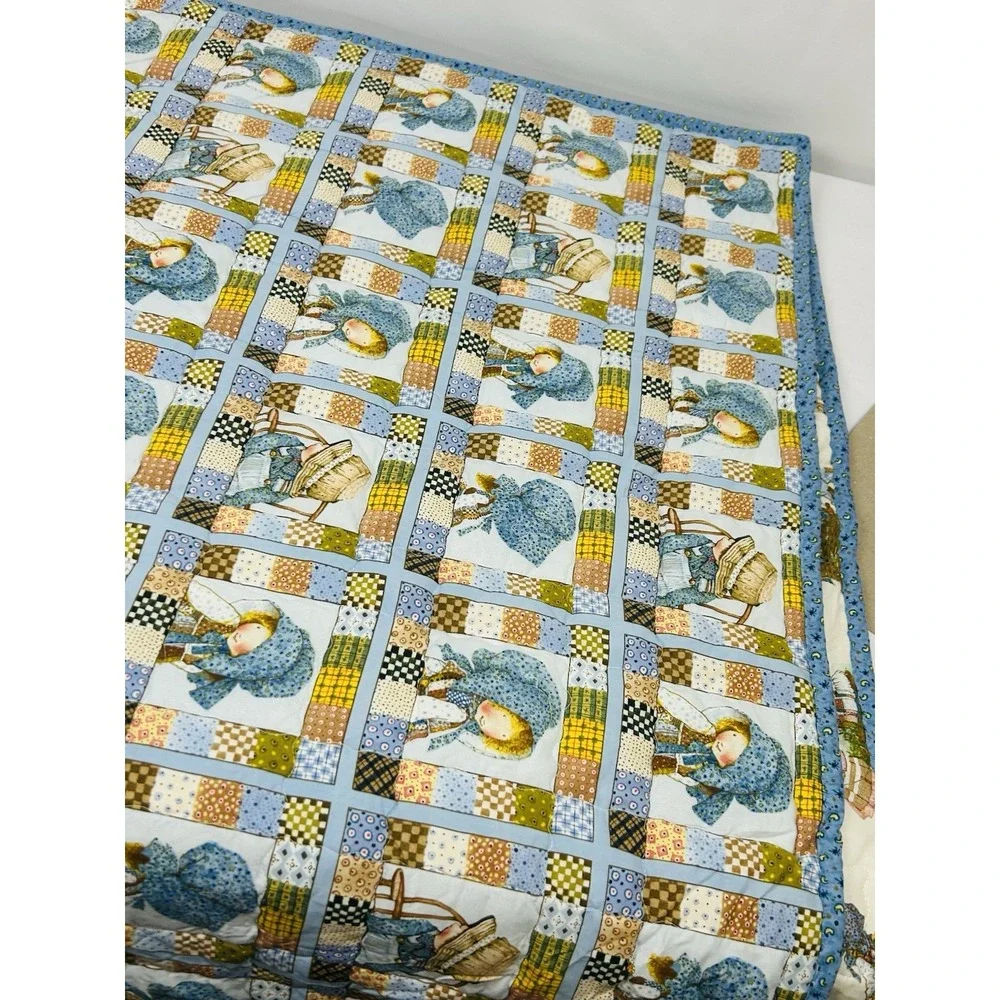 Handmade Quilt Holly Hobbie & Pillow Cases Lines Full Double 82 x 92